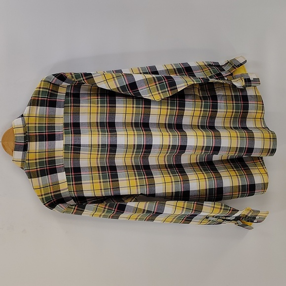 Cinch yellow green & black plaid button up Shirt Men's XL Plaid Button-Up - Picture 8 of 8